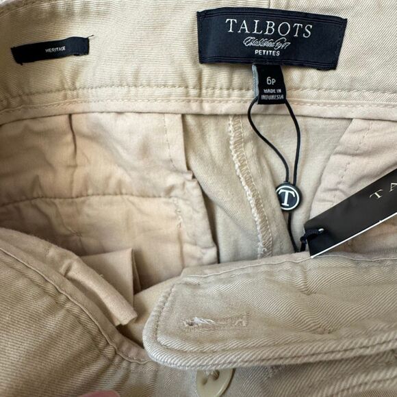 NEW Talbots Heritage Khaki Chino Pants Size 6 Petite - Picture 3 of 6